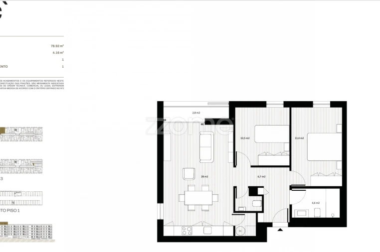 Apartamento T2 para Venda em Rio Tinto Planta 1