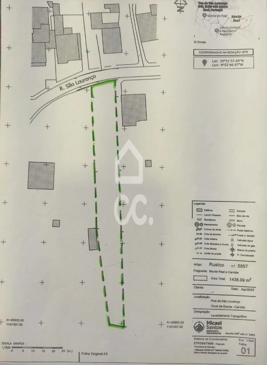 Terreno para Venda em Monte Real e Carvide Planta 1