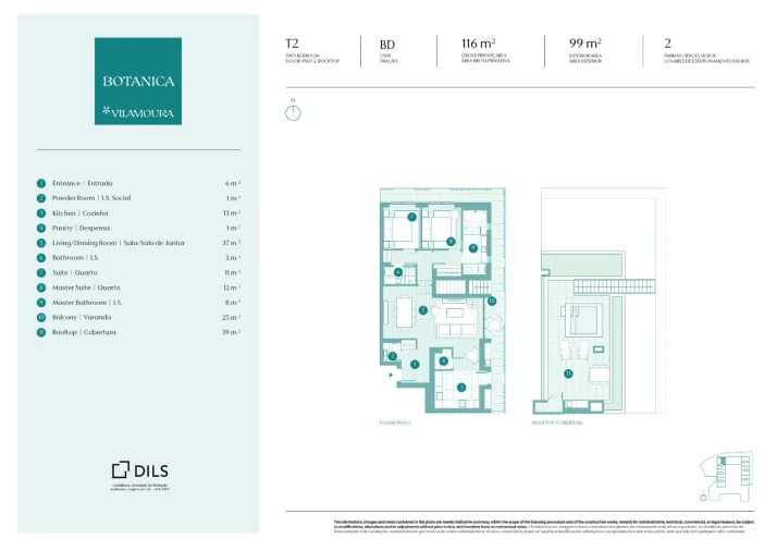 Apartamento T2 para Venda em Quarteira Planta 1