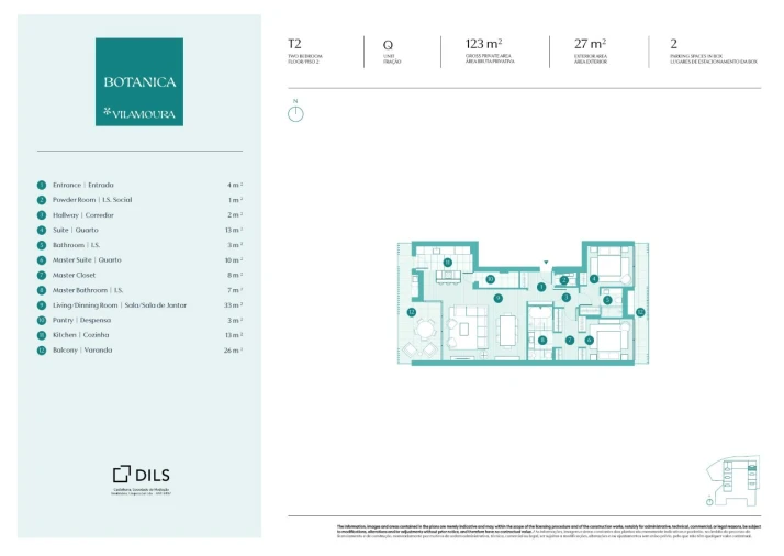 Apartamento T2 para Venda em Quarteira Planta 1