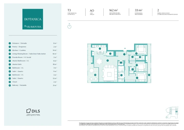 Apartamento T3 para Venda em Quarteira Planta 1