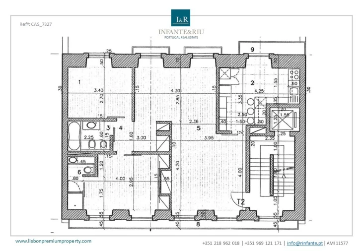 Apartamento T2 para Venda em Misericórdia Planta 1