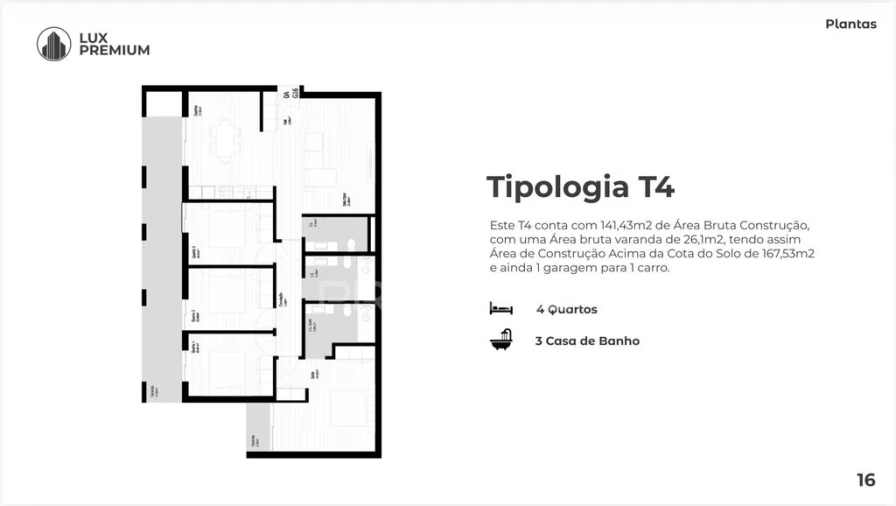 Apartamento T4 para Venda em Pedrouços Foto 11