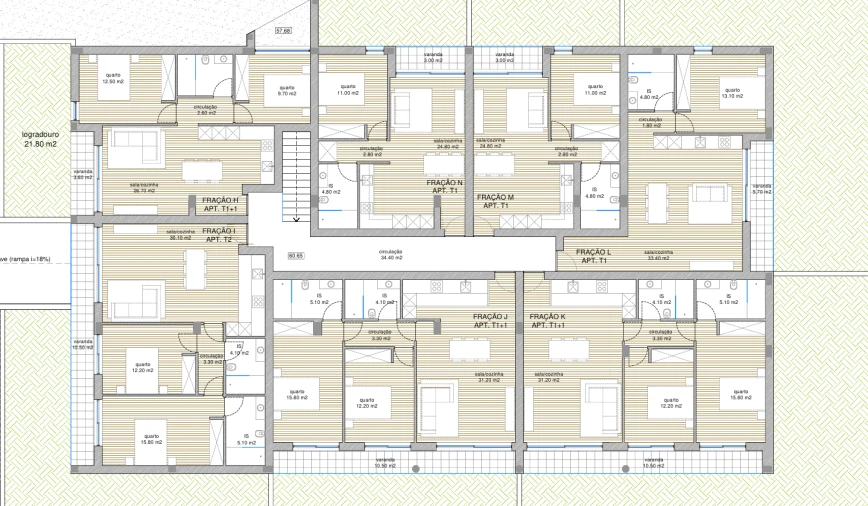 Apartamento T2 para Venda em Manhente Planta 1