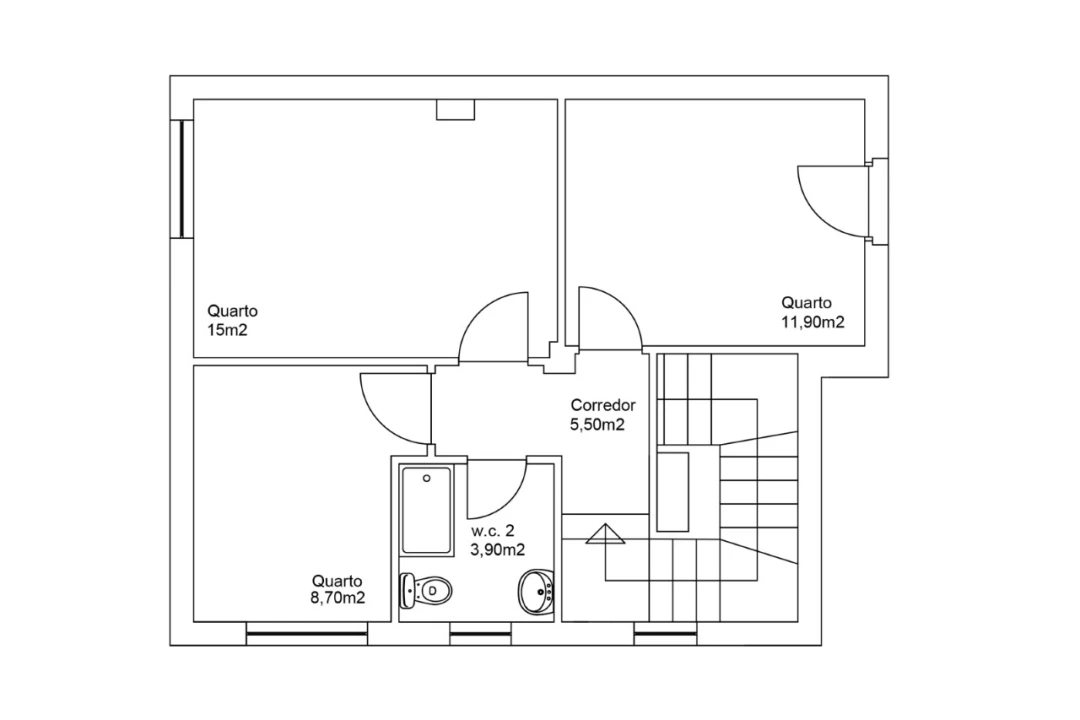 Moradia T3 para Venda em Fânzeres e São Pedro da Cova Planta 3