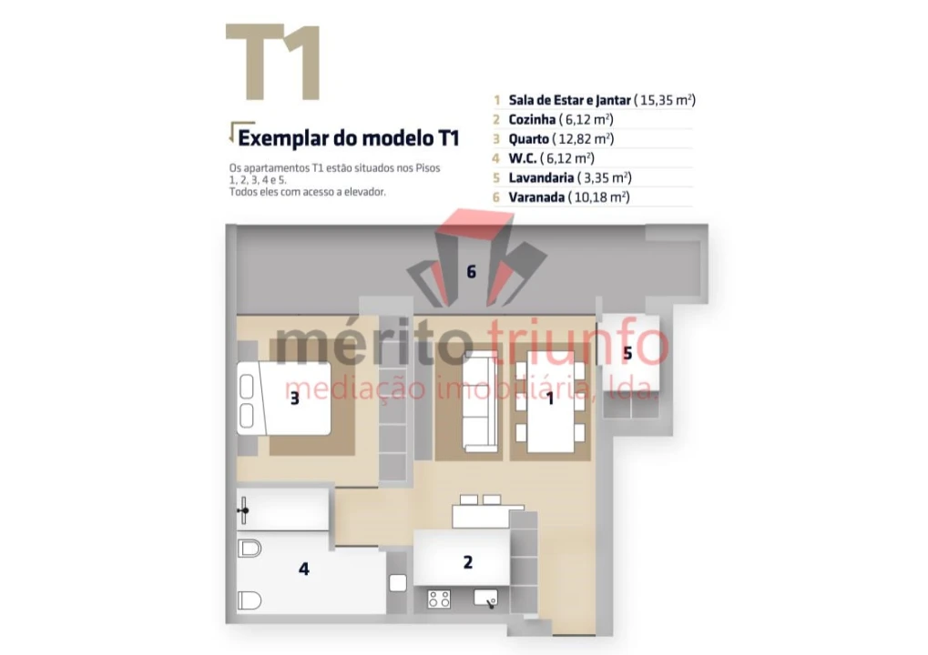 Apartamento T1 para Venda em Vila Nova de Famalicão e Calendário Foto 15