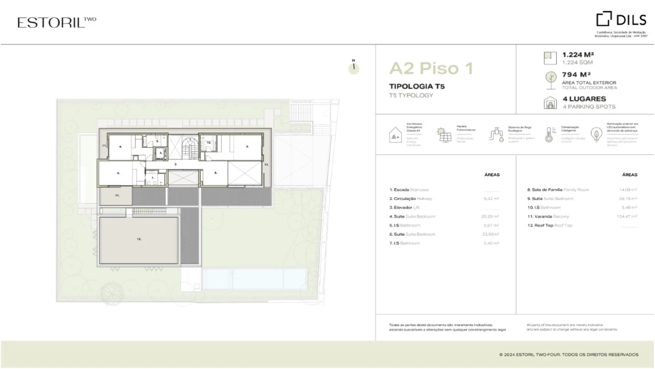Moradia T5 para Venda em Cascais e Estoril Planta 2
