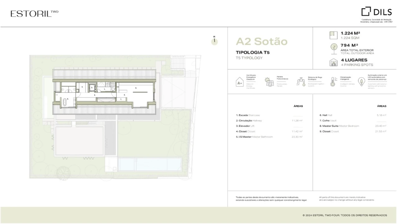 Moradia T5 para Venda em Cascais e Estoril Planta 4