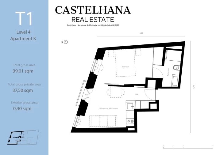 Apartamento T1 para Venda em Santo António Planta 1