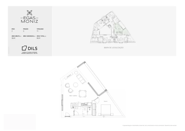 Apartamento T1 para Venda em Cedofeita, Santo Ildefonso, Sé, Miragaia, São Nicolau e Vitória Planta 1