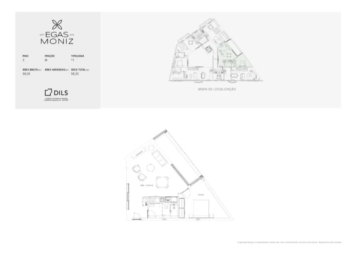 Apartamento T1 para Venda em Cedofeita, Santo Ildefonso, Sé, Miragaia, São Nicolau e Vitória Planta 1
