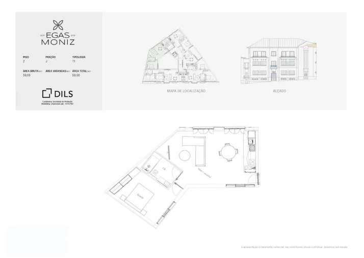 Apartamento T1 para Venda em Cedofeita, Santo Ildefonso, Sé, Miragaia, São Nicolau e Vitória Planta 1