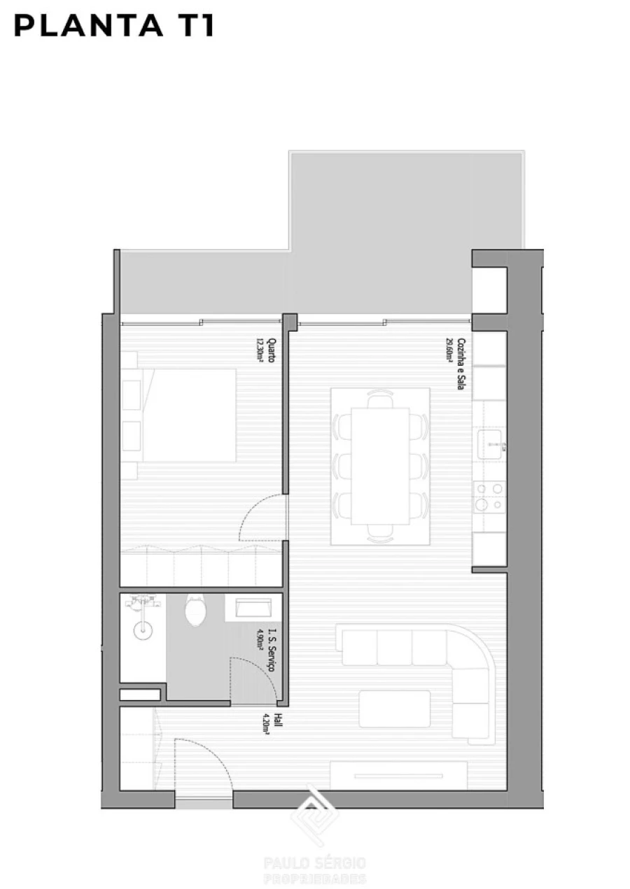 Apartamento T1 para Venda em Valongo Planta 1