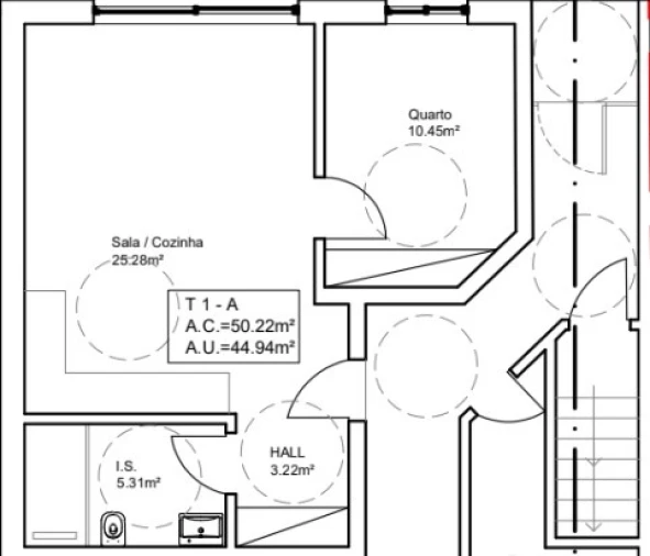 Apartamento T1 para Venda em Quarteira Planta 1