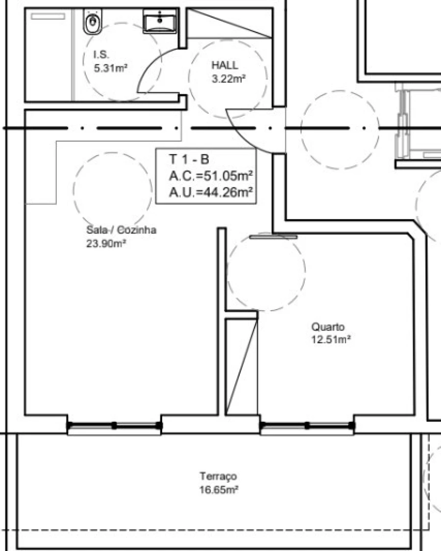 Apartamento T1 para Venda em Quarteira Planta 1