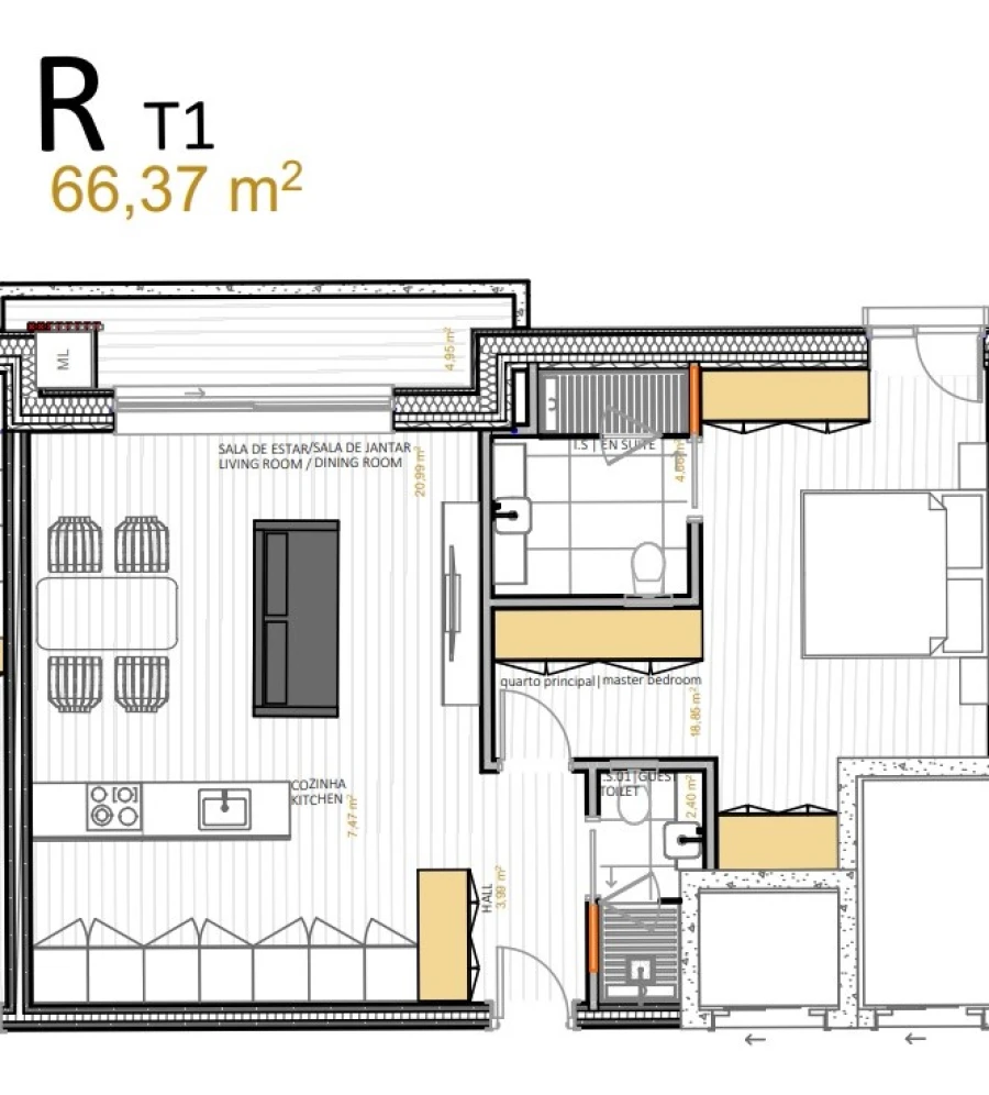 Apartamento T1 para Venda em Portimão Planta 1