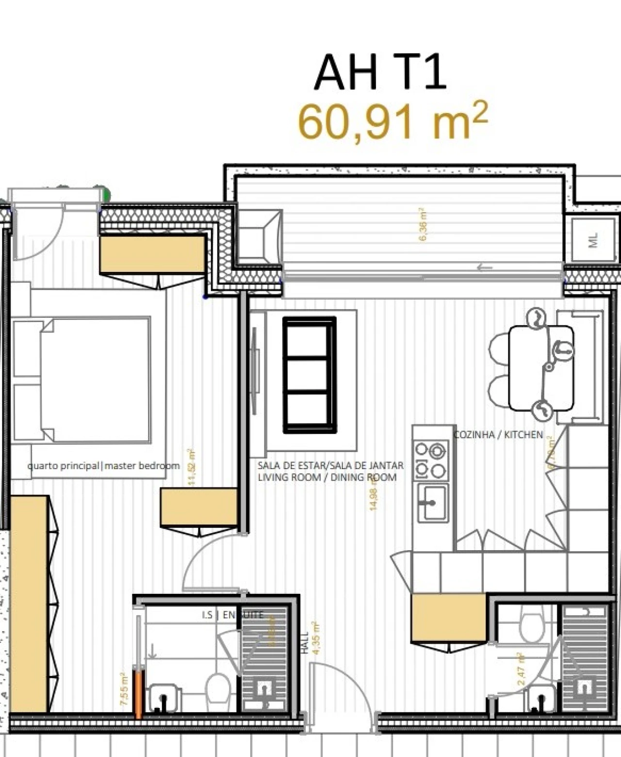 Apartamento T1 para Venda em Portimão Planta 4