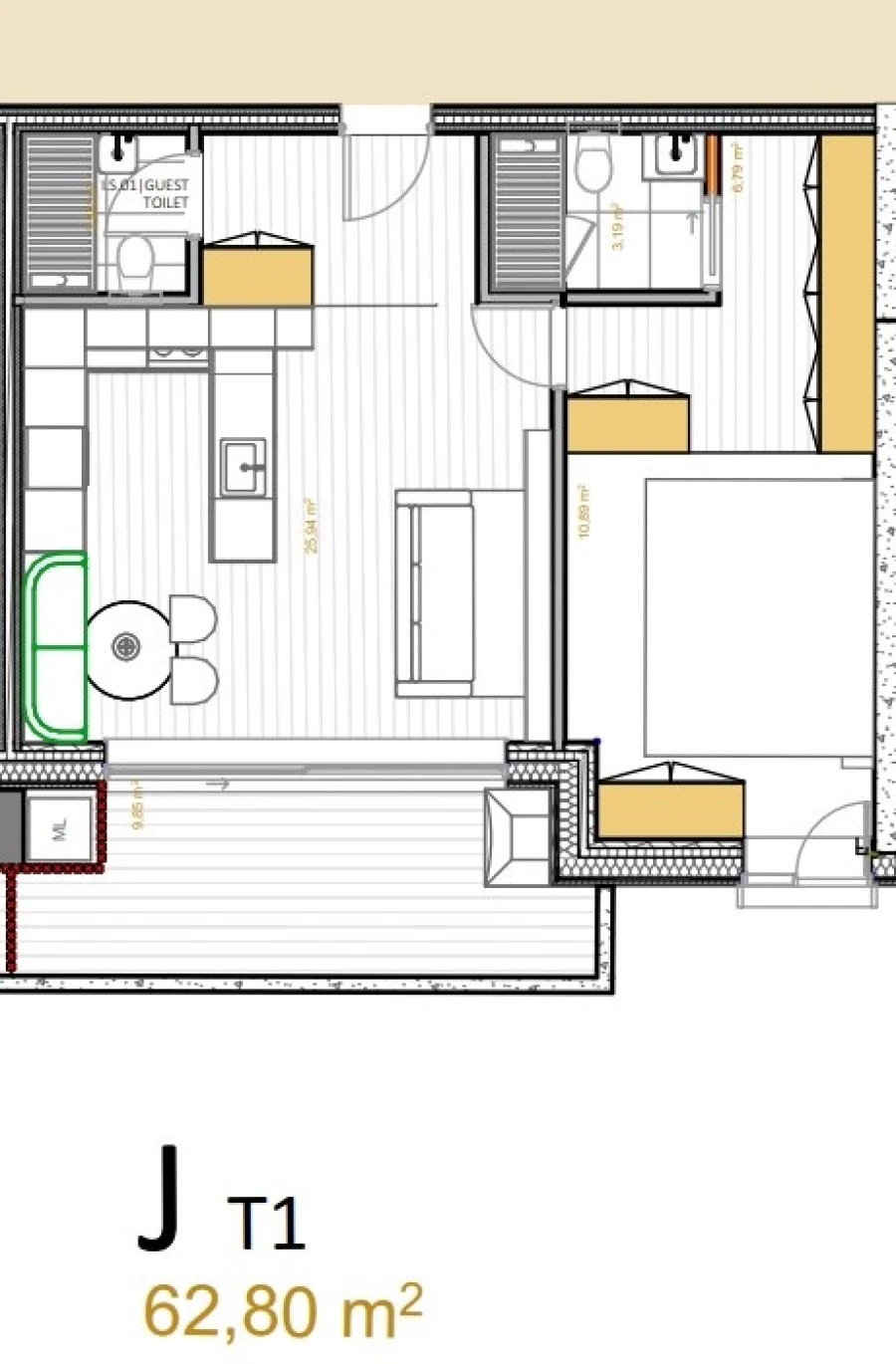 Apartamento T1 para Venda em Portimão Planta 1