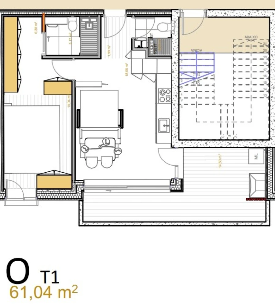 Apartamento T1 para Venda em Portimão Planta 1
