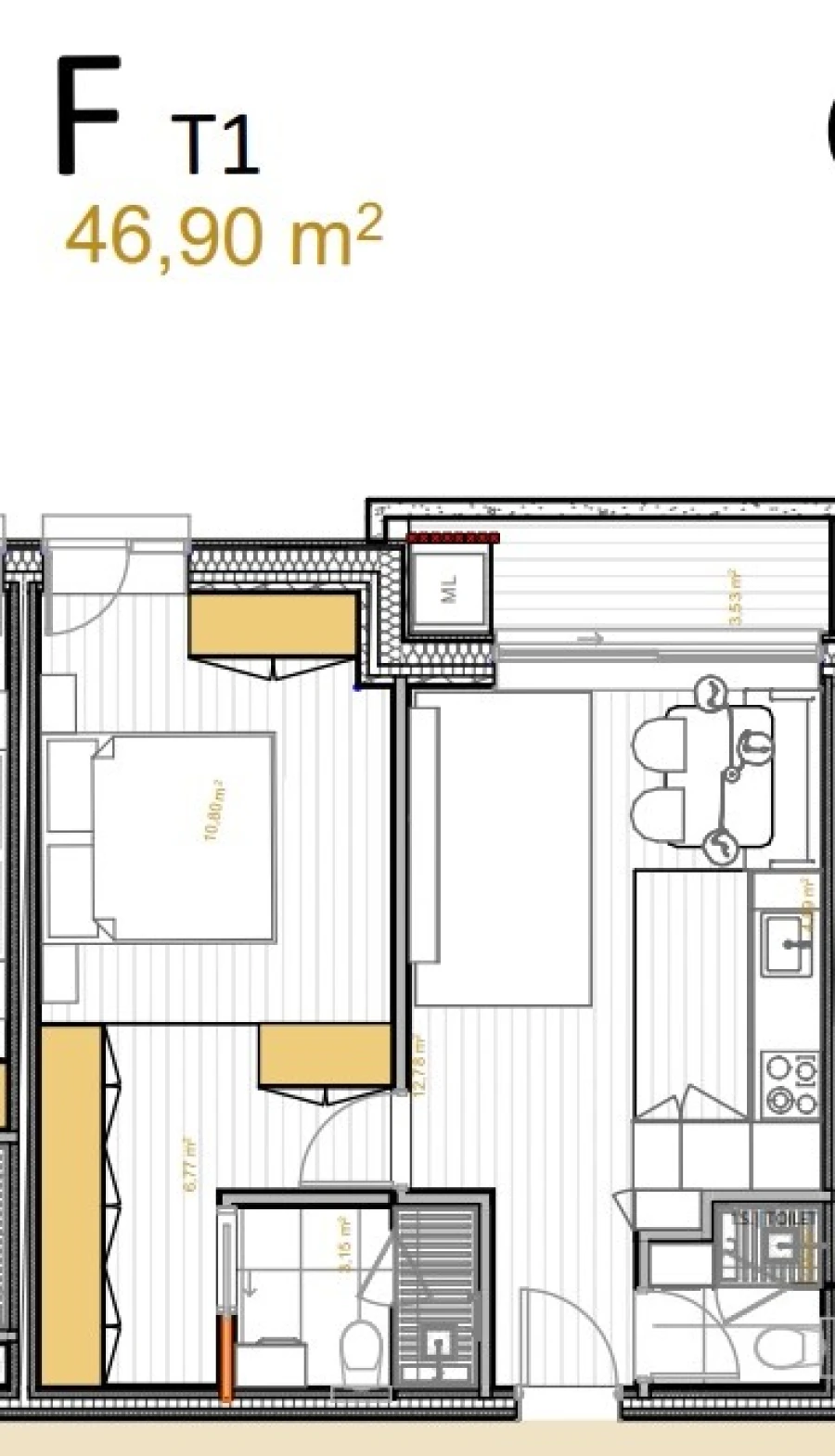 Apartamento T1 para Venda em Portimão Planta 1