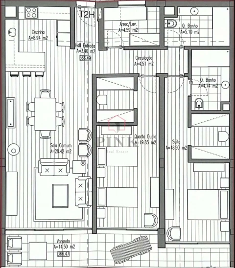 Apartamento T2 para Venda em Estreito de Camara de Lobos