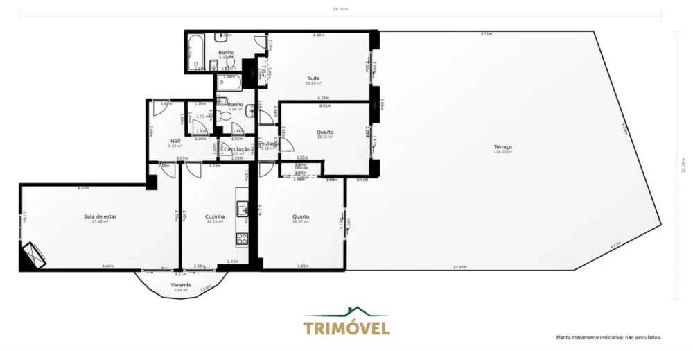 Apartamento T3 para Venda em São João da Madeira Planta 1