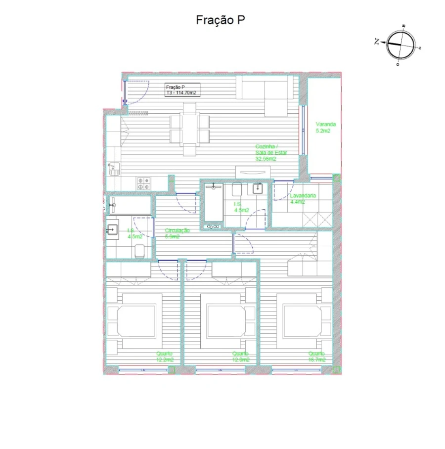 Apartamento T3 para Venda em Barcelos, V.Boa, V.Frescainha Planta 1