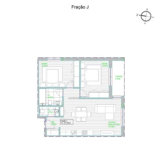 Apartamento T2 para Venda em Barcelos, V.Boa, V.Frescainha Planta 1