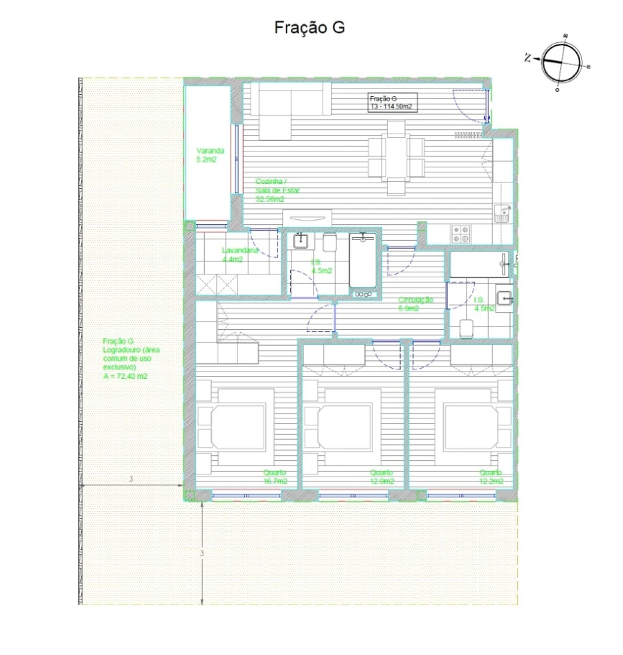 Apartamento T3 para Venda em Barcelos, V.Boa, V.Frescainha Planta 1