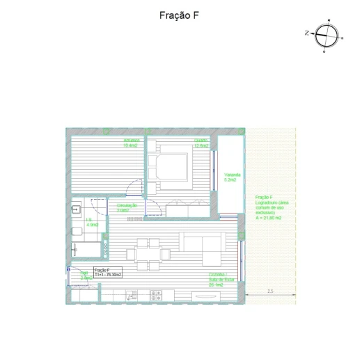 Apartamento T1 para Venda em Barcelos, V.Boa, V.Frescainha Planta 1
