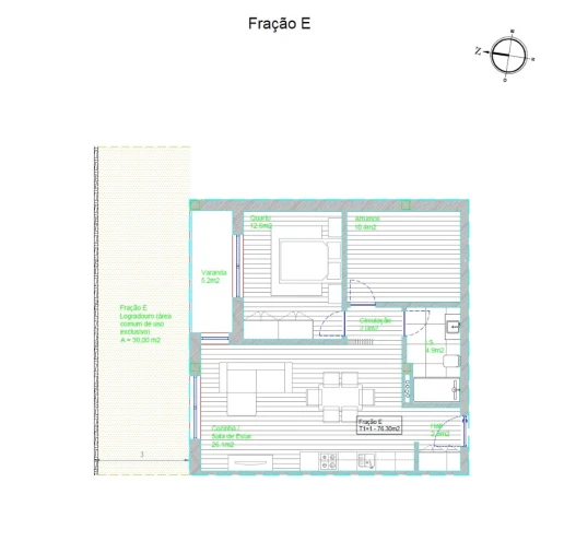 Apartamento T1 para Venda em Barcelos, V.Boa, V.Frescainha Planta 1