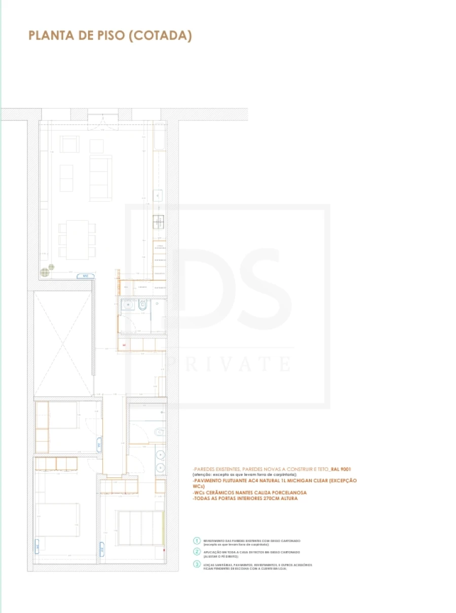 Apartamento T2 para Venda em São Vicente (Braga) Planta 1