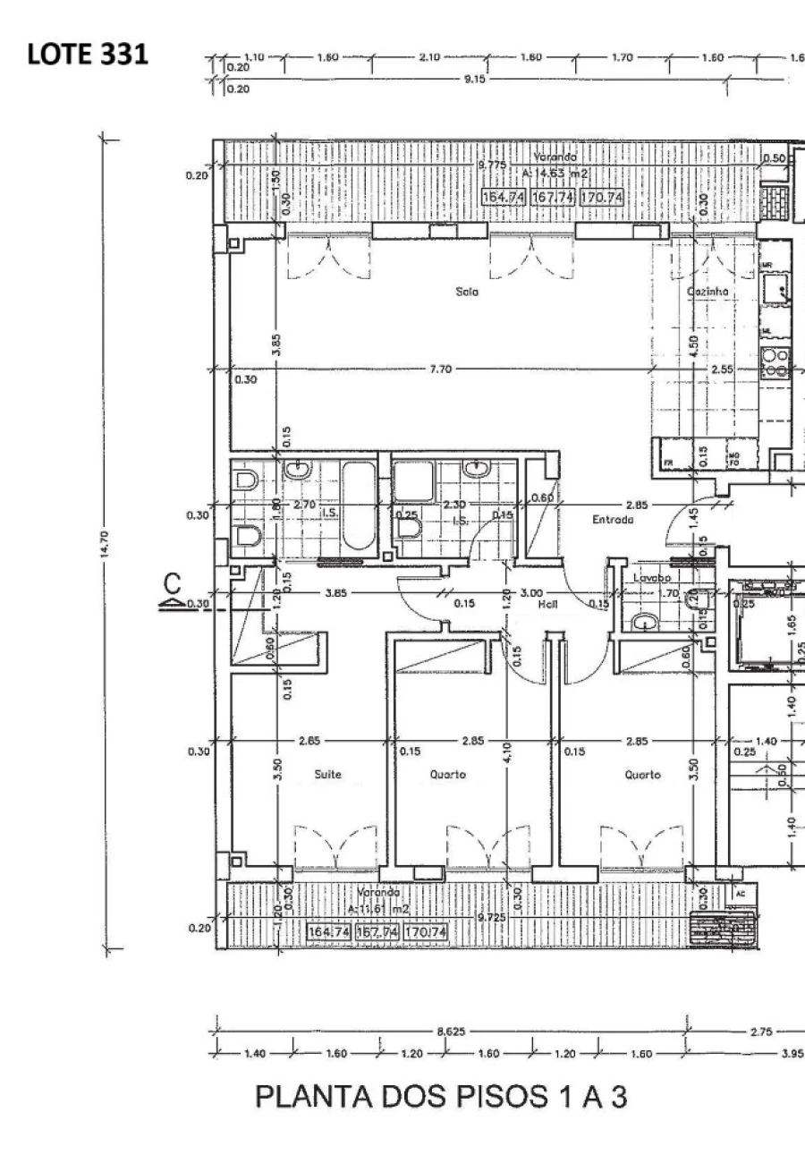 Apartamento T3 para Venda em Santo António dos Cavaleiros e Frielas Planta 1