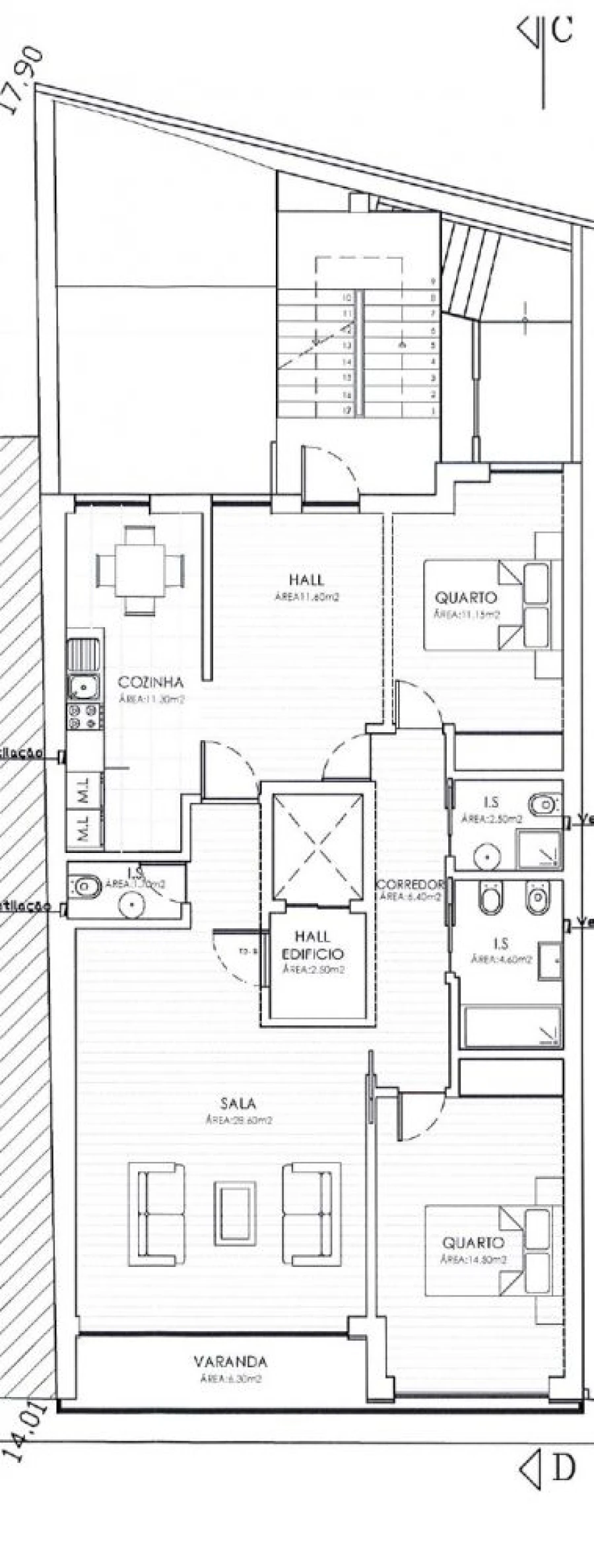 Apartamento T2 para Venda em Buarcos Planta 1