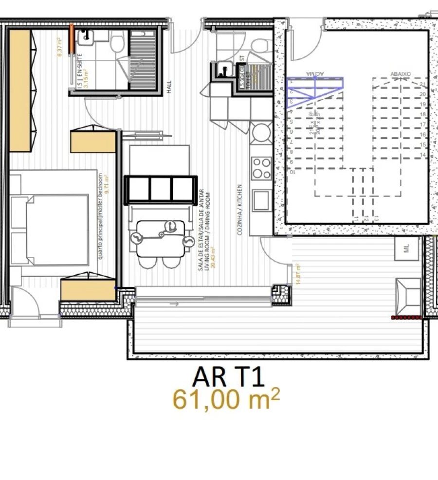 Apartamento T1 para Venda em Portimão Planta 1