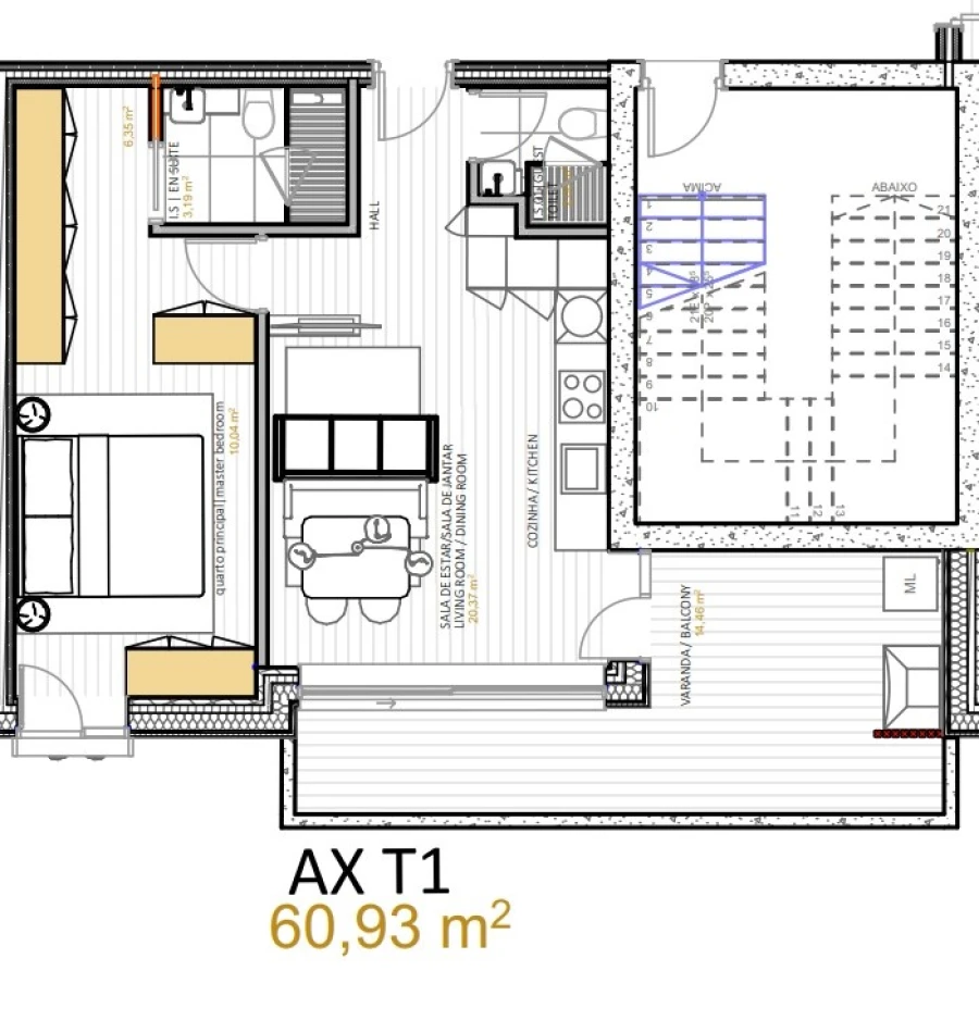 Apartamento T1 para Venda em Portimão Planta 1