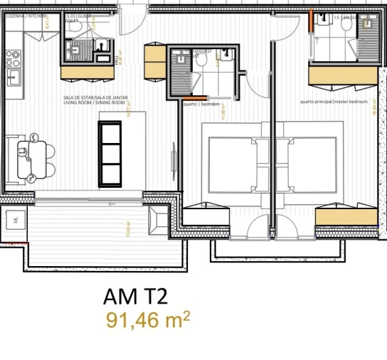 Apartamento T2 para Venda em Portimão Planta 1