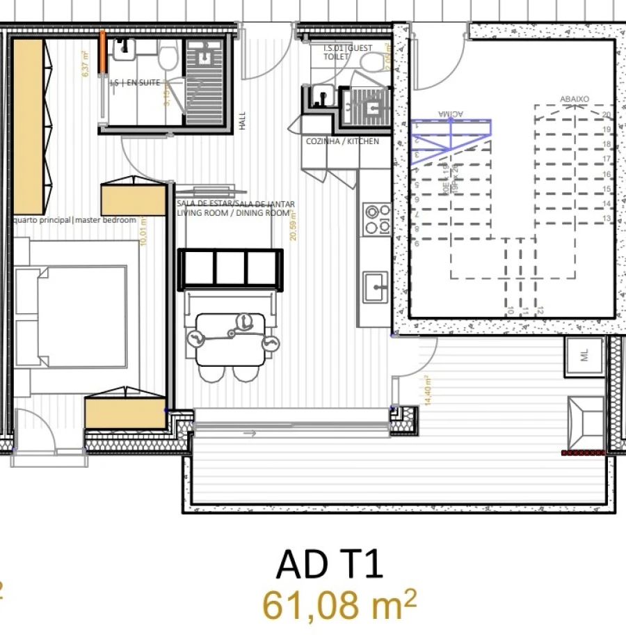 Apartamento T1 para Venda em Portimão Planta 1