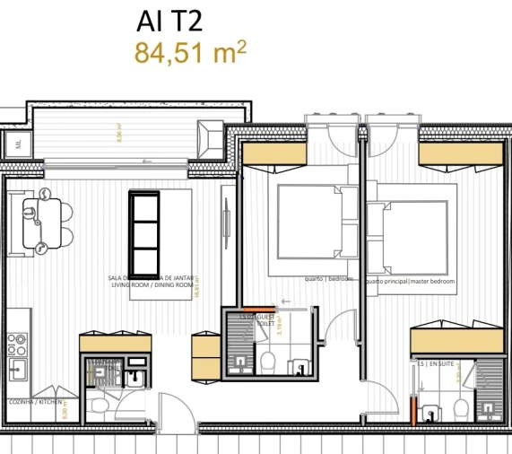 Apartamento T2 para Venda em Portimão Planta 1