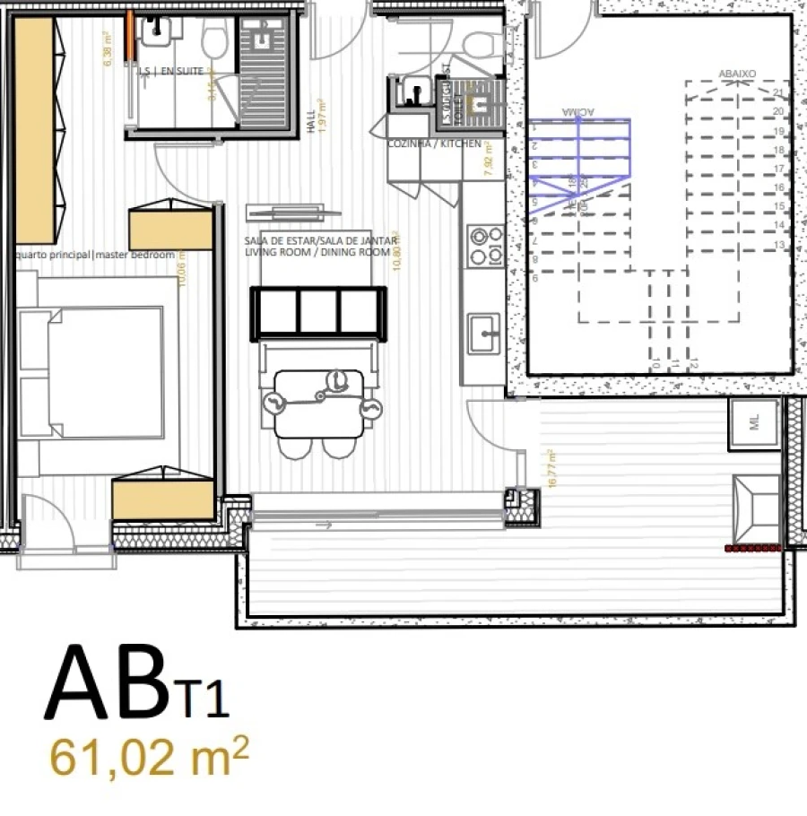 Apartamento T1 para Venda em Portimão Planta 1