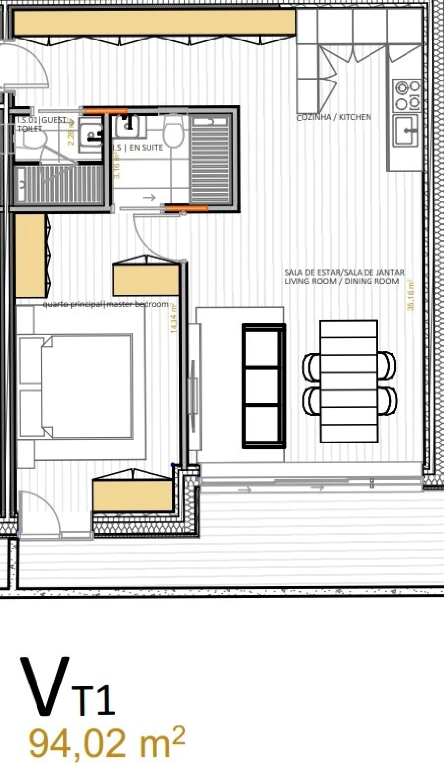 Apartamento T1 para Venda em Portimão Planta 1