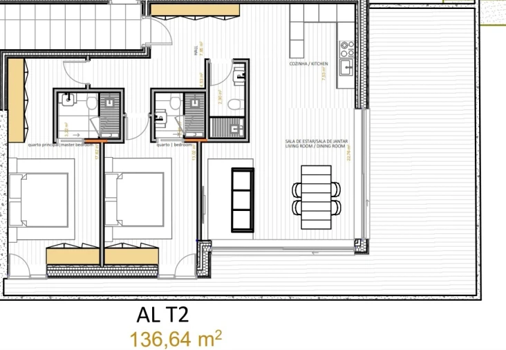 Apartamento T2 para Venda em Portimão Planta 1