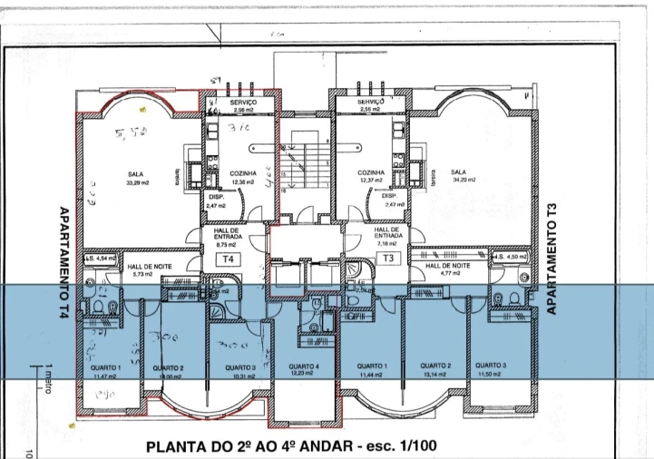 Apartamento T4 para Venda em Setubal (São Sebastião) Planta 1