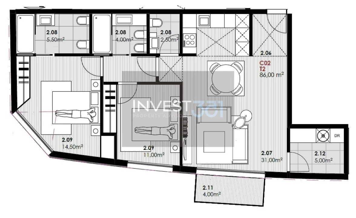 Apartamento T2 para Venda em Canidelo Foto 1