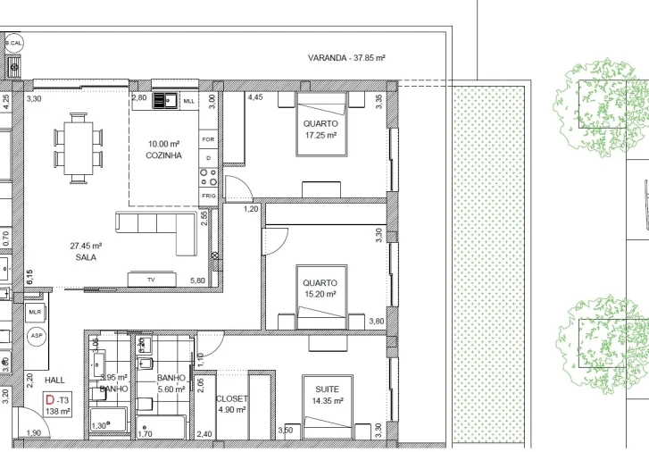 Apartamento T3 para Venda em Loureiro Planta 1