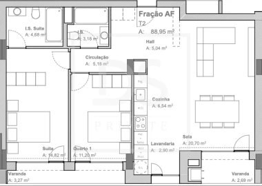 Apartamento T2 para Venda em Aguas Santas