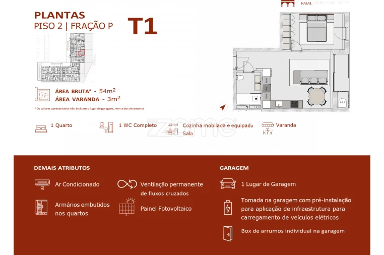 Apartamento T1 para Venda em Vila de Prado Foto 8