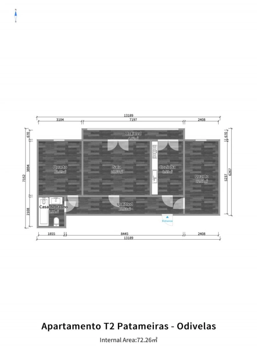 Apartamento T2 para Venda em Odivelas Planta 1