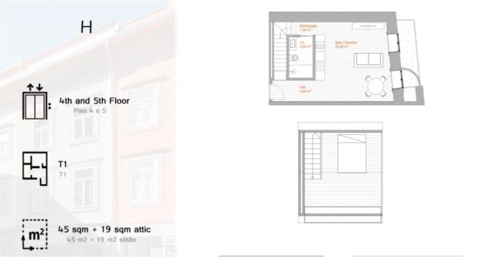 Apartamento T0 para Venda em Cedofeita, Santo Ildefonso, Sé, Miragaia, São Nicolau e Vitória Planta 1