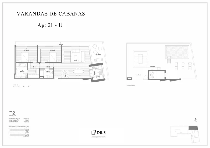 Apartamento T2 para Venda em Conceição e Cabanas de Tavira Planta 1